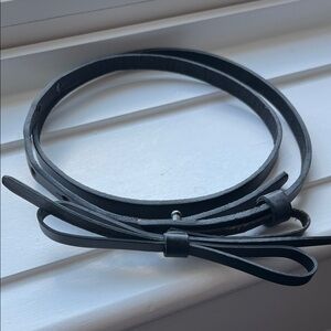 Black Leather Bow Belt